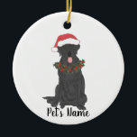 Personalisiertes Labrador (schwarz) Keramik Ornament<br><div class="desc">Machen Sie die schöne Liste in diesem Jahr mit einem personalisierten Ornament Ihrer Lieblings-kleine Elf!</div>