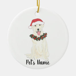 Personalisiertes Labrador (weiß) Keramik Ornament