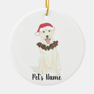 Personalisiertes Labrador (weiß) Keramik Ornament