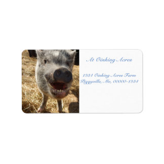 Personalisiertes Lächeln der Mini-Schweineführerad Adressaufkleber