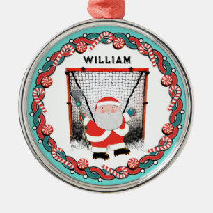 Personalisiertes Lacrosse-Geschenk für die Feierta Ornament Aus Metall