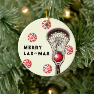 Personalisiertes Lacrosse-Geschenk Keramikornament