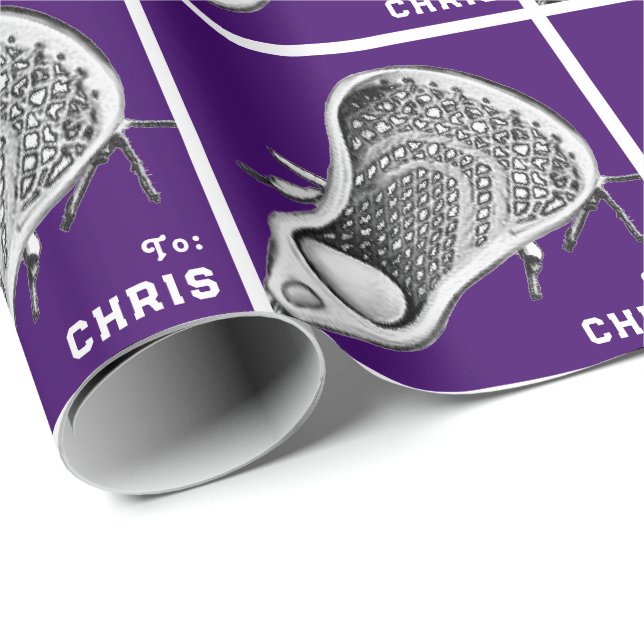 Personalisiertes Lacrosse Geschenkpapier (Rolleneckpunkt)