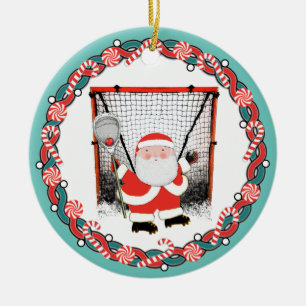 Personalisiertes Lacrosse Goalie Weihnachtsgeschen Keramik Ornament