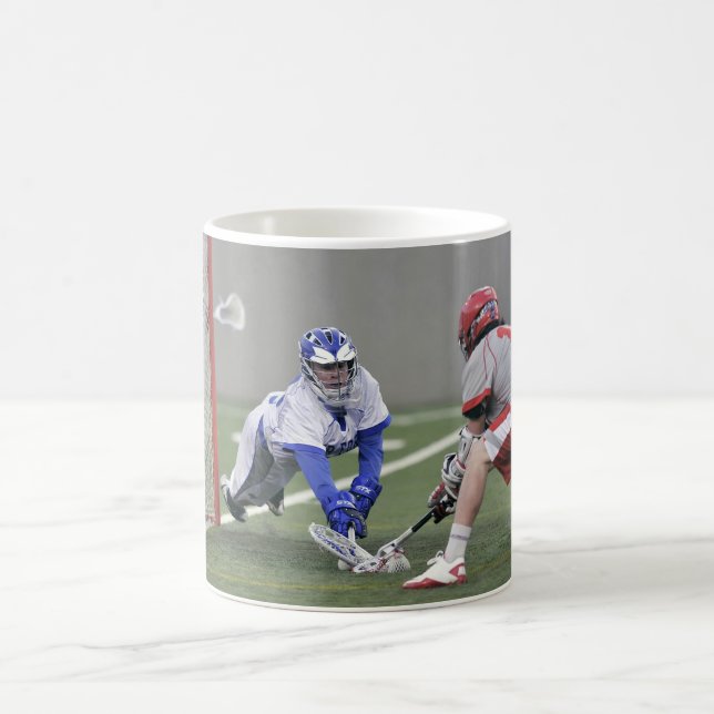 Personalisiertes Lacrosse Player-Foto Kaffeetasse (Mittel)