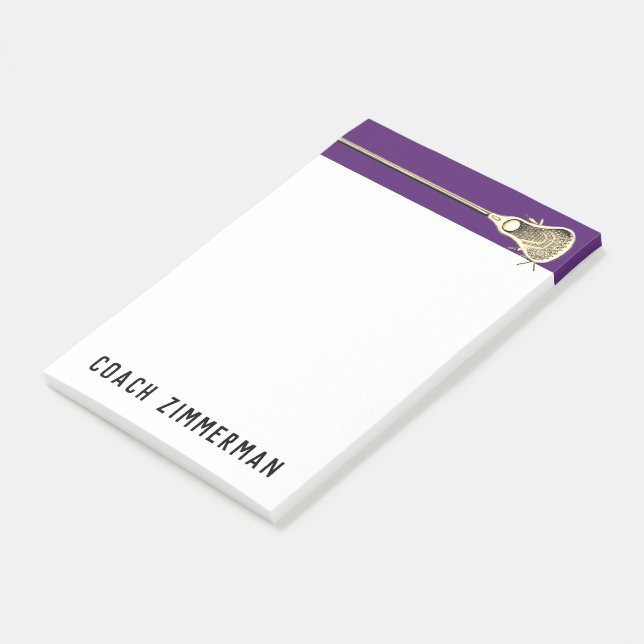 Personalisiertes Lacrosse Post-it Klebezettel (angewinkelt)