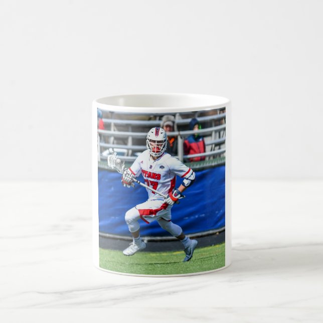 Personalisiertes Lacrosse Sport Foto Kaffeetasse (Mittel)