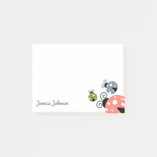 Personalisiertes Ladybug-Notizblock Post-it Klebezettel (Vorderseite)