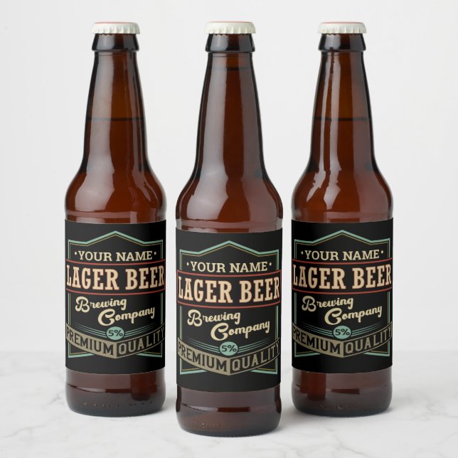 Personalisiertes Lager Bierbrauer Co Label Bar Pub Bierflaschenetikett (Flaschen)