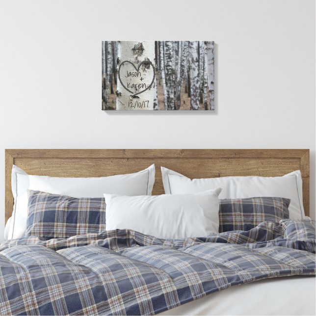 Personalisiertes Land Rustikales Herz Leinwanddruck (Insitu (Schlafzimmer))