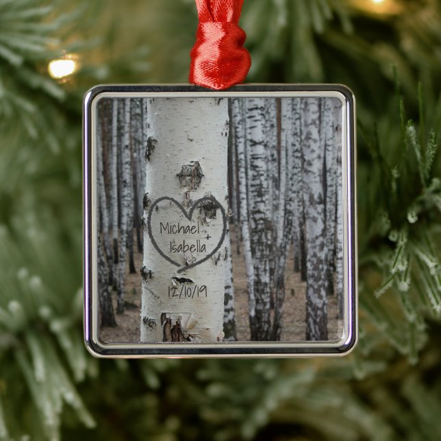Personalisiertes Land Rustikales Herz Ornament Aus Metall (Baum)