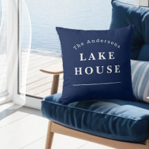 Personalisiertes Landhaus Navy Blau Familienname