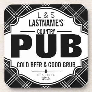 Personalisiertes Landpub-Bier und Made Untersetzer