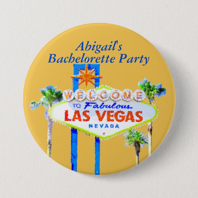 Personalisiertes Las Vegas Bachelorette Button (Vorderseite)