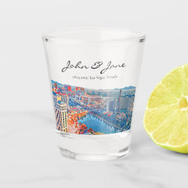 Personalisiertes Las Vegas-Skyline-Schießglas Schnapsglas
