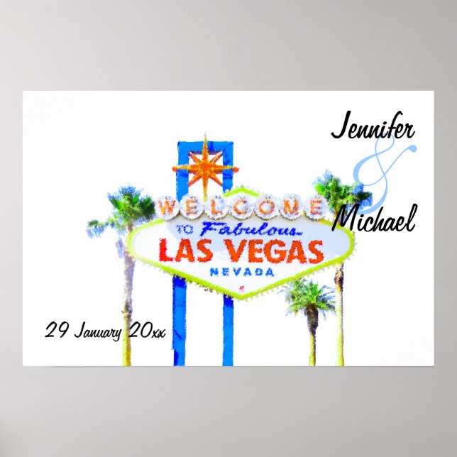 Personalisiertes Las Vegas Wedding Reception Banne Poster (Vorne)