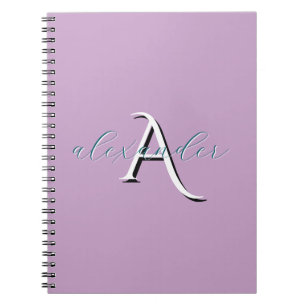 Personalisiertes Lavendel-Monogramm mit individuel Notizblock