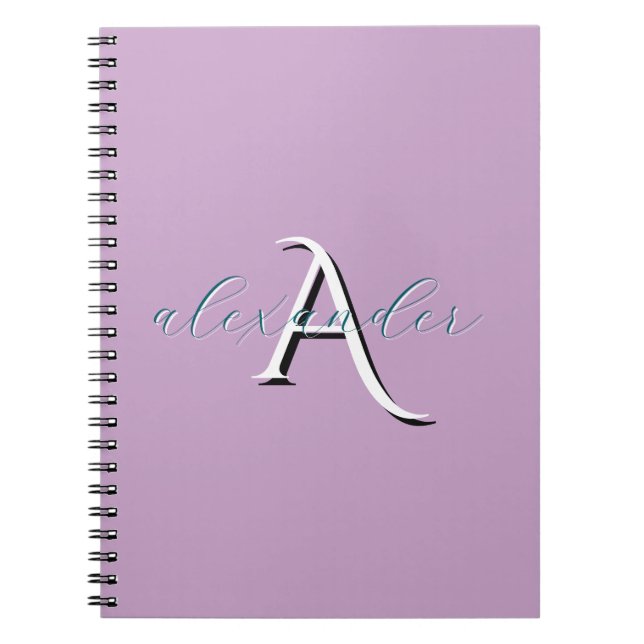 Personalisiertes Lavendel-Monogramm mit individuel Notizblock (Vorderseite)