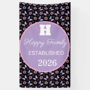 Personalisiertes Lavendel-Schmetterlings-Blumenmus Banner
