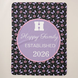 Personalisiertes Lavendel-Schmetterlings-Blumenmus Sherpadecke