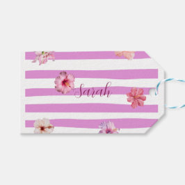 Personalisiertes Lavendel-Wasserfarben-Blumen-Noti Geschenkanhänger