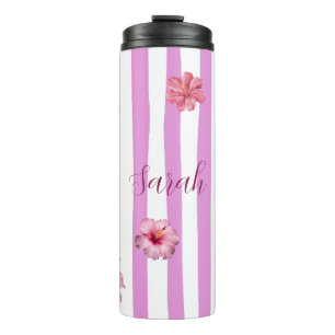 Personalisiertes Lavendel-Wasserfarben-Blumen-Noti Thermosbecher