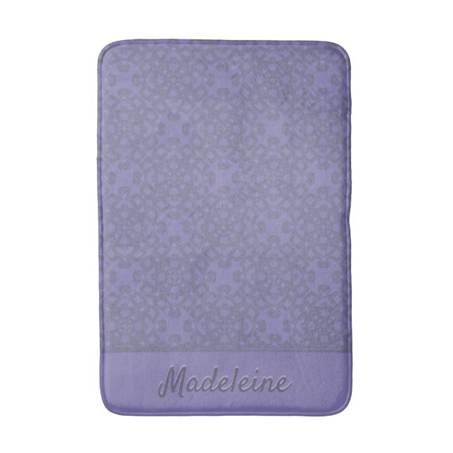 Personalisiertes Lavendelmuster Badematte (Vorderseite Vertikal)