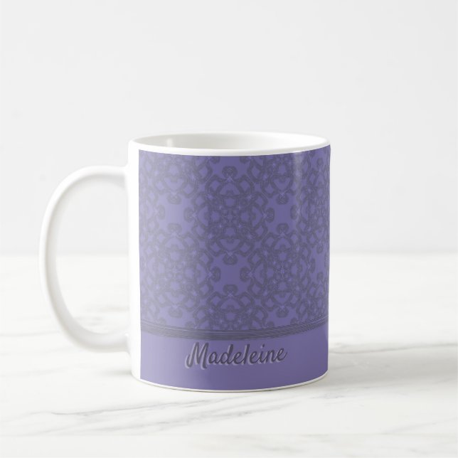 Personalisiertes Lavendelmuster Kaffeetasse (Links)