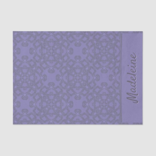 Personalisiertes Lavendelmuster Seidenpapier (Vorderseite)