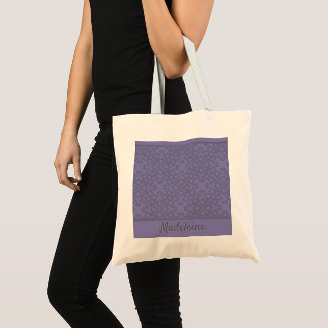 Personalisiertes Lavendelmuster Tragetasche (Vorderseite (Produkt))