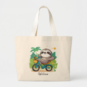 Personalisiertes Lazy Sloths Entspannendes Bike-Ab Jumbo Stoffbeutel