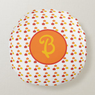 Personalisiertes Leaf/halloween/Herbstpfropfen Rundes Kissen