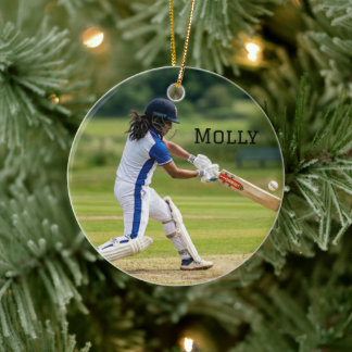 Personalisiertes Leben als Cricket-Mum Leben Foto Keramik Ornament