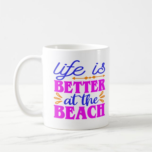 Personalisiertes Leben am Strand Kaffeetasse (Links)