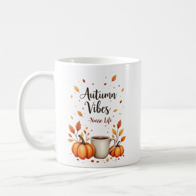 Personalisiertes Leben im Herbst Kaffeetasse (Links)