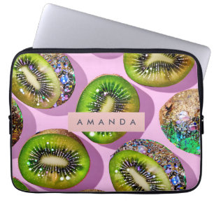 Personalisiertes Lebendiges Glitter-Kiwi-Pop-Art-D Laptopschutzhülle