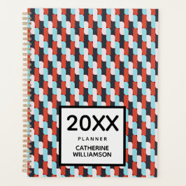 Personalisiertes lebendiges rot-blaues geometrisch planer
