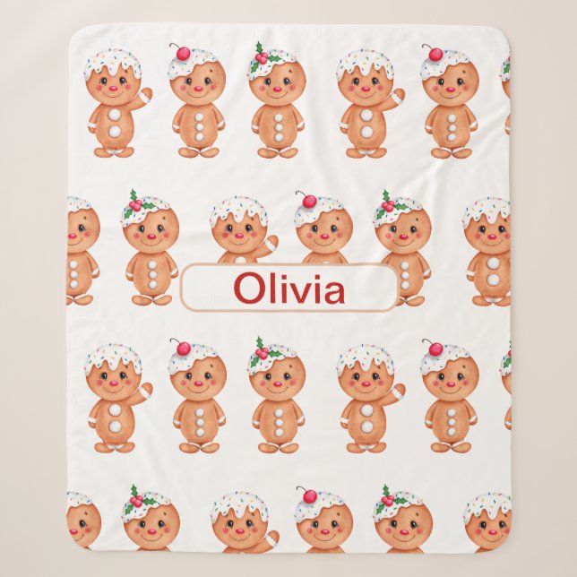 Personalisiertes Lebkuchen Weihnachten Weihnachten Sherpadecke (Vorderseite)