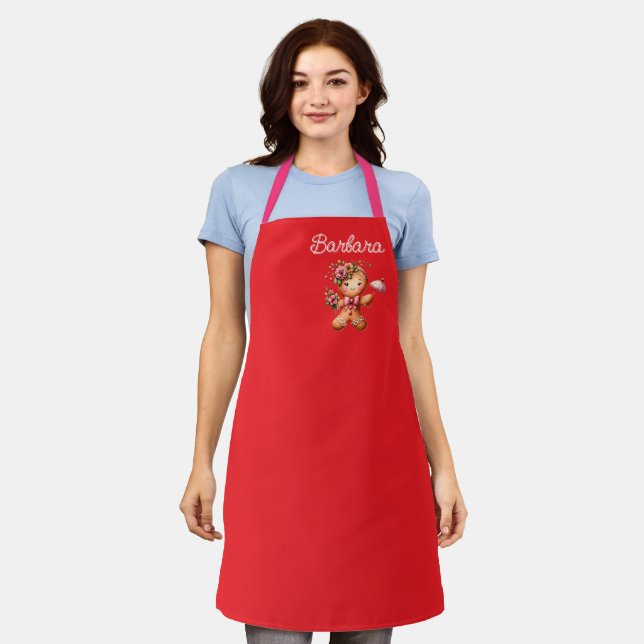 Personalisiertes Lebkuchenplätzchen Schürze (Getragen)
