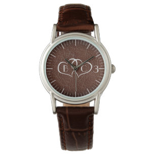 Personalisiertes ledernes Jahrestags-Geschenk Armbanduhr