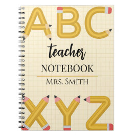 Personalisiertes Lehrer ABC Bleistift Spiralnotizb Notizblock