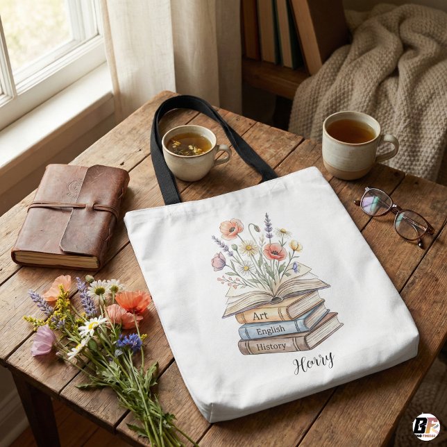 Personalisiertes Lehrer-Blumenbuchstapel-Geschenk Tasche (Von Creator hochgeladen)