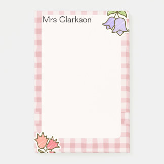 Personalisiertes Lehrer-Dankeschön-Geschenk Rosa Post-it Klebezettel