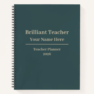 Personalisiertes Lehrer-Planer-Notizbuch 2026 Notizbuch