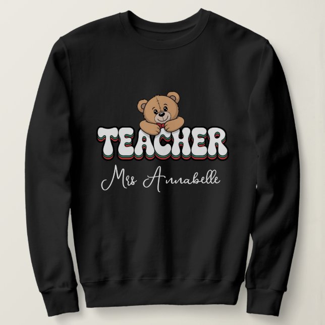 Personalisiertes Lehrer Retro-Stil-Design  Sweatshirt (Design vorne)
