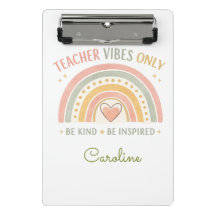 Personalisiertes Lehrer-Vibes-Only-Mini-Clip-Board