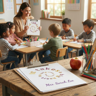 Personalisiertes Lehrerdank-Clipboards - Spir Mini Klemmbrett
