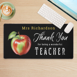 Personalisiertes Lehrerdankeschön-Apple-Wandtafel Schreibtischunterlage