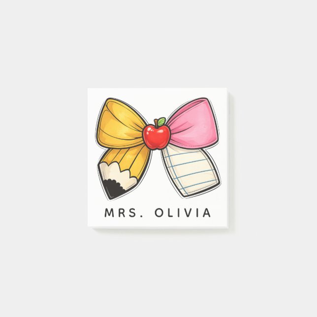 Personalisiertes Lehrergeschenk | Benutzerdefinier Post-it Klebezettel (Vorderseite)
