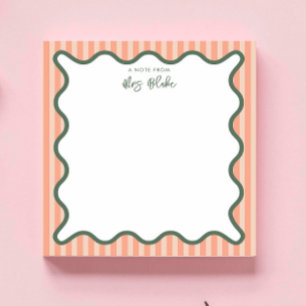 Personalisiertes Lehrergeschenk Whimsical Wavy Notizblock